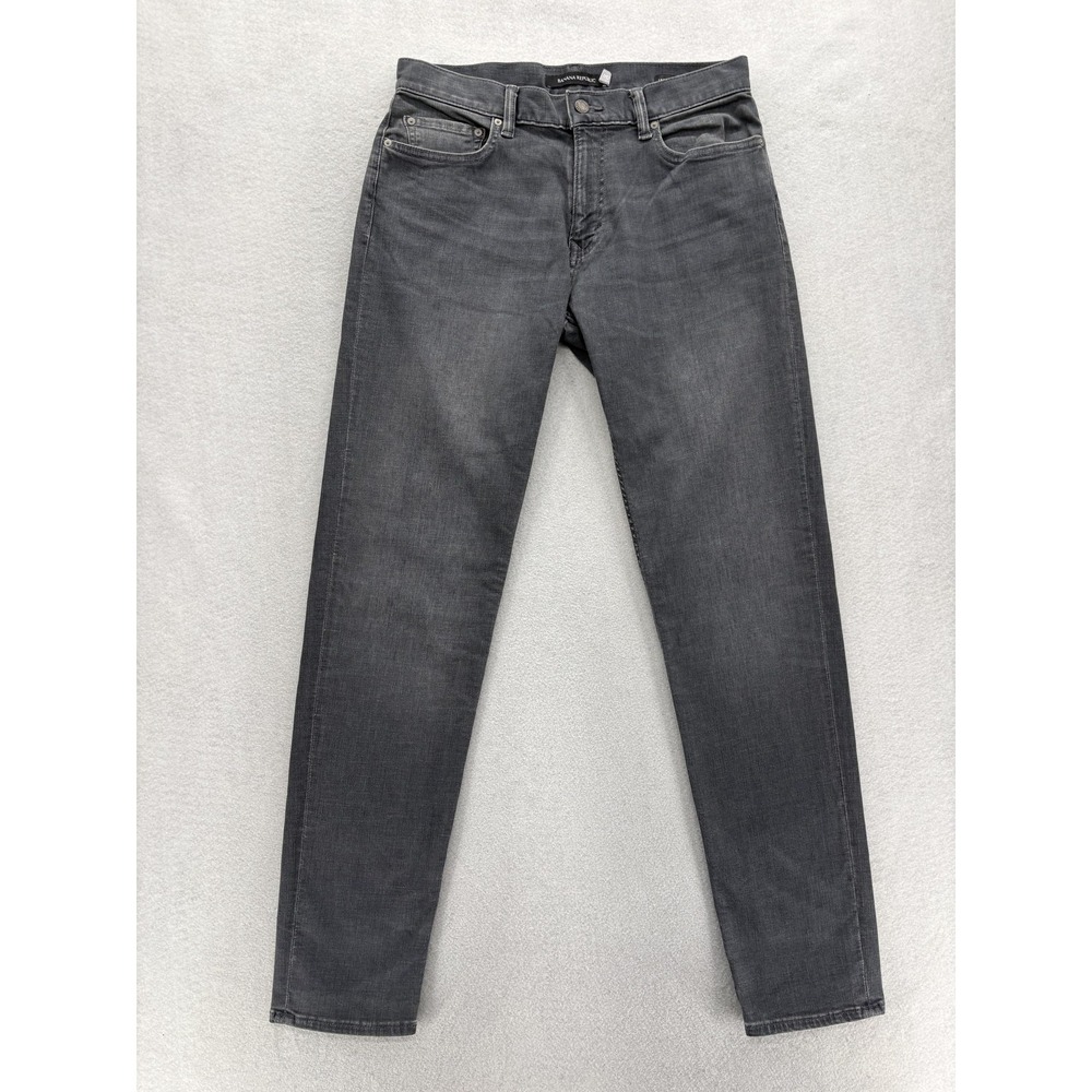 Banana Republic Rapid Movement Jeans Mens 32x34 Gray Charcoal Wash Slim Tapered